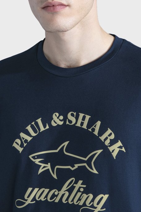 Paul & Shark Logolu Bisiklet Yaka Pamuklu Regular Fit İnce Erkek Sweat 11311612 130 LACİVERT - Paul & Shark (1)