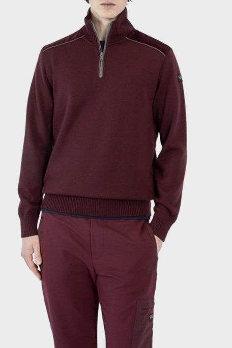 Paul & Shark Yünlü Regular Fit Dik Yaka Erkek Kazak 12311130 411 BORDO - Paul & Shark