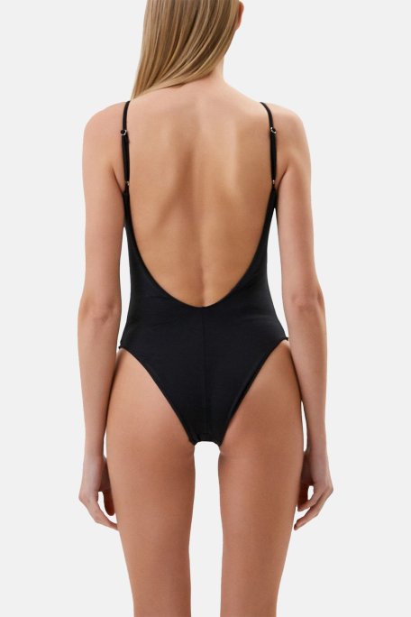 Philipp Plein Ayarlanabilir Askılı Taş Süslemeli Logolu kini Bayan Mayo CDPPI0399 SİYAH - Philipp Plein (1)