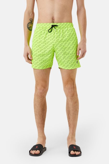 Philipp Plein Logo Desenli İpli Cepli Regular Fit Mayo Short Erkek Şort CUPP13M0132 FISTIK YEŞİL - Philipp Plein