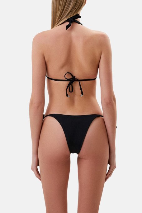 Philipp Plein Logolu Taş Süsleme Detaylı İpli Bağlamalı Bayan Bikini CDPPT0399 SİYAH - Philipp Plein (1)