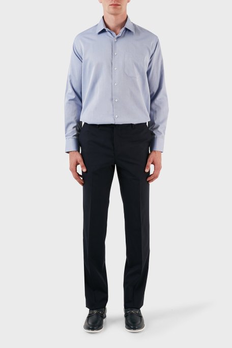 Pienza Yünlü Klasik Kumaş Erkek Pantolon ZOX2016B01C69 LACİVERT - Pienza