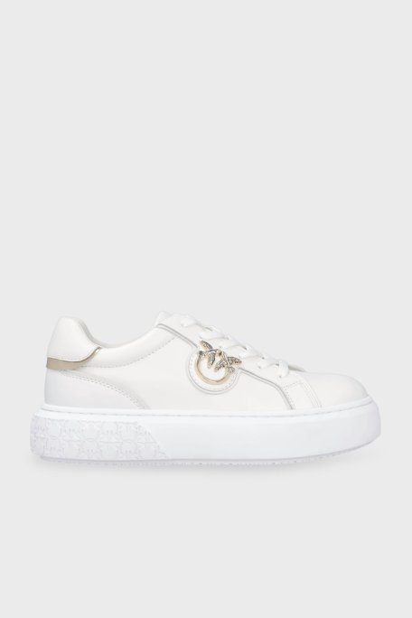 Pinko Hakiki Deri Sneaker Bayan Ayakkabı SS0003 P014 ZIA BEYAZ - Pinko