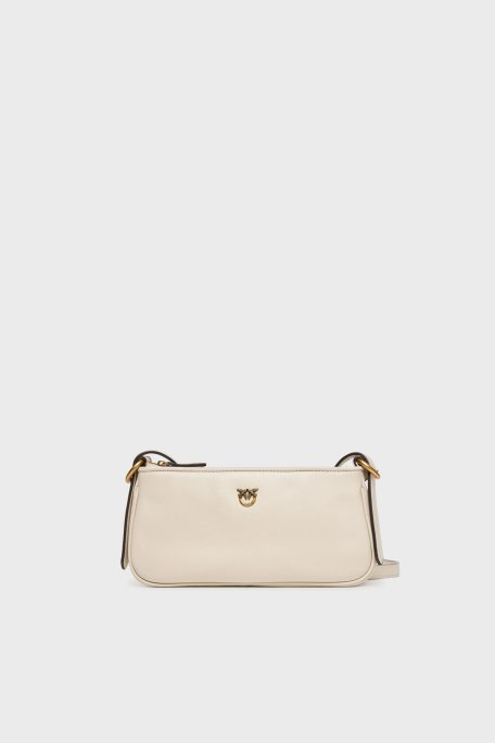 Pinko Logolu Ayarlanabilir Askılı Mini Kadın Çanta 105069 A0QO Z14Q KREM - Pinko