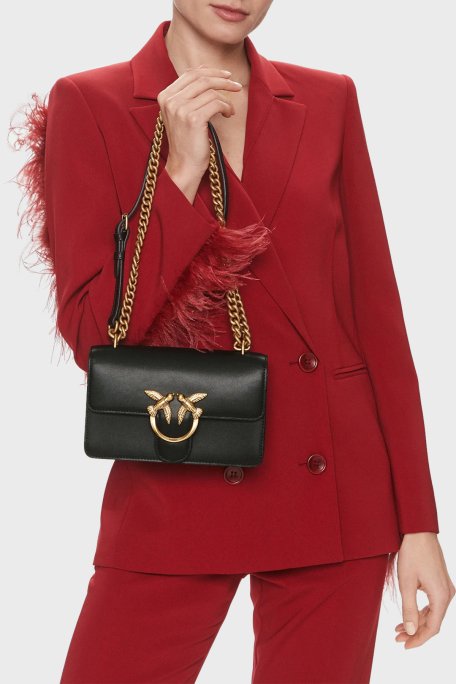 Pinko Logolu Ayarlanabilir Zincir Askılı Kadın Çanta 100074 A0F1 Z99Q SİYAH - Pinko (1)