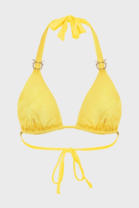 Pinko Logolu Boyundan Bağlamalı Üçgen Bayan Bikini Üstü 103216 A0S7 H17 SARI - Pinko (1)