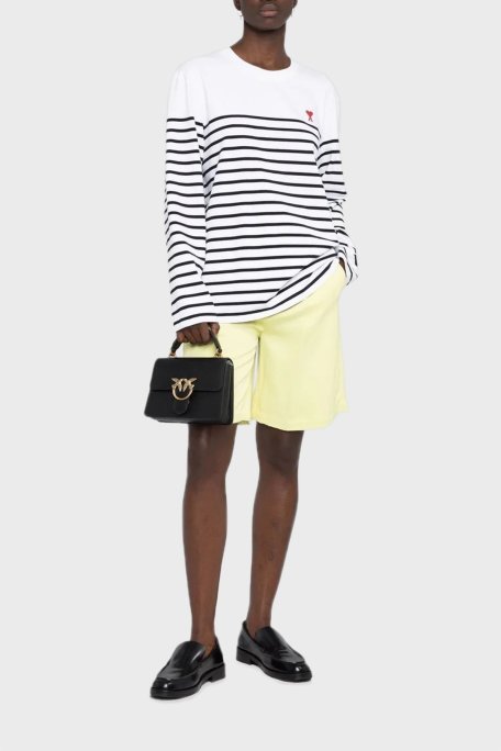 Pinko Logolu Çıkarılabilir Uzatma Askılı Hakiki Deri Bayan Çanta 100071 A0F1 Z99Q SİYAH - Pinko (1)