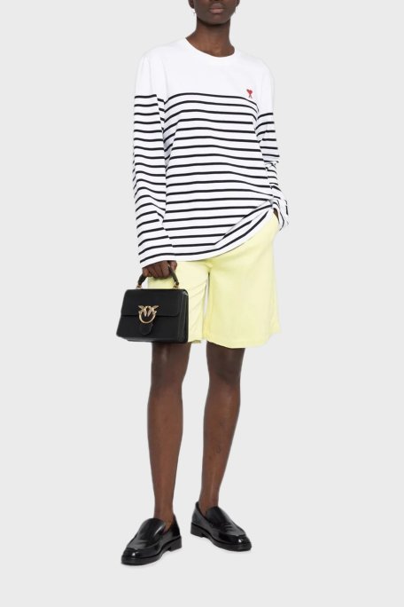 Pinko Logolu Çıkarılabilir Uzatma Askılı Hakiki Deri Kadın Çanta 100071 A0F1 Z99Q SİYAH - Pinko (1)