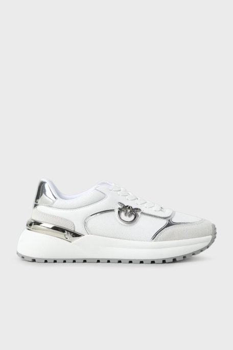 Pinko Logolu Deri Sneaker Bayan Ayakkabı SS0019 P027 ZI6 BEYAZ - Pinko