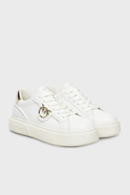 Pinko Logolu Deri Sneaker Bayan Ayakkabı SS0041 P087 Z1B BEYAZ - Pinko (1)
