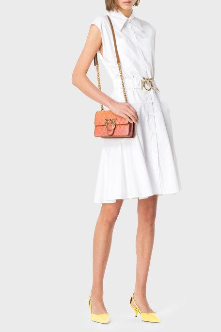 Pinko Pamuklu Kemerli Regular Fit Gömlek Yaka Kadın Elbise 103111 A1P4 Z04 BEYAZ - Pinko (1)