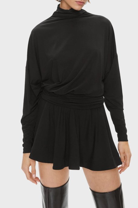 Pinko Regular Fit Yarım Balıkçı Yaka Mini Bayan Elbise 102193 A1DE Z99 SİYAH - Pinko