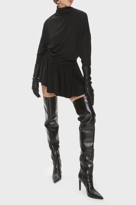 Pinko Regular Fit Yarım Balıkçı Yaka Mini Bayan Elbise 102193 A1DE Z99 SİYAH - Pinko (1)