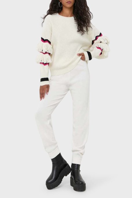 Pinko Regular Fit Yumuşak Dokulu Jogger Triko Bayan Pantolon 101567 A115 Z04 BEYAZ - Pinko (1)