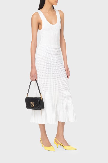 Pinko Slim Fit Yuvarlak Yaka Askılı Midi Kadın Elbise 102957A1N9Z04 BEYAZ - Pinko (1)