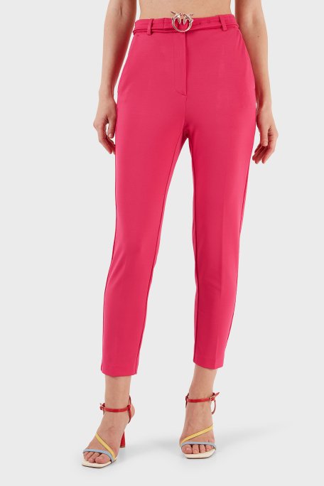 Pinko Yüksek Bel Regular Fit Kumaş Kadın Pantolon 100309 A0KD P87 FUŞYA - Pinko (1)