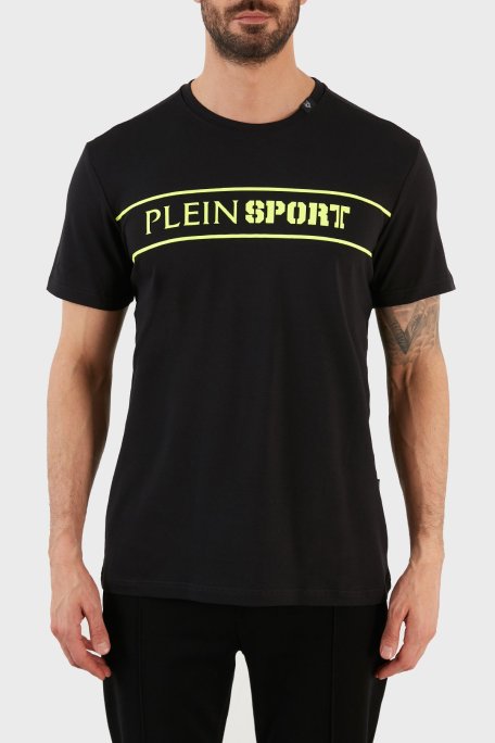 Plein Sport Logolu Bisiklet Yaka Pamuklu Erkek T Shirt TIPS101IT99 SİYAH - Plein Sport