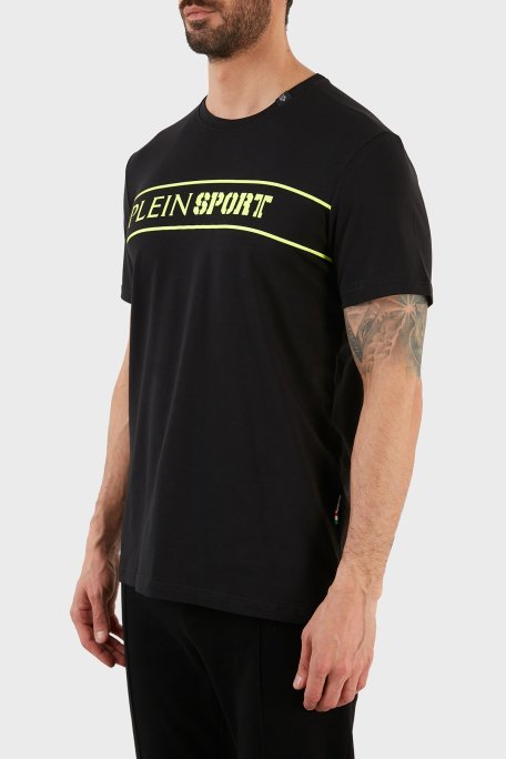 Plein Sport Logolu Bisiklet Yaka Pamuklu Erkek T Shirt TIPS101IT99 SİYAH - Plein Sport (1)