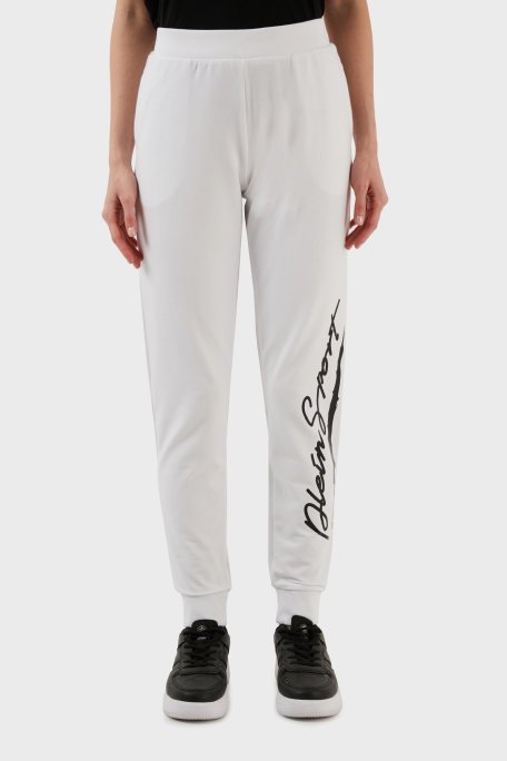 Plein Sport Logolu Kapüşonlu Fermuarlı Dar Kesim Pamuklu Bayan Eşofman Takımı DTKPS000601 BEYAZ - Plein Sport (1)