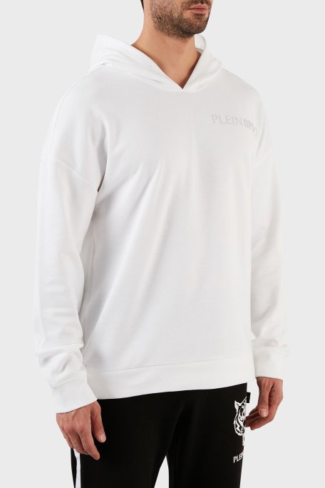 Plein Sport Pamuklu Baskılı Regular Fit Kapüşonlu Erkek Sweat FIPSC131501 BEYAZ - Plein Sport (1)