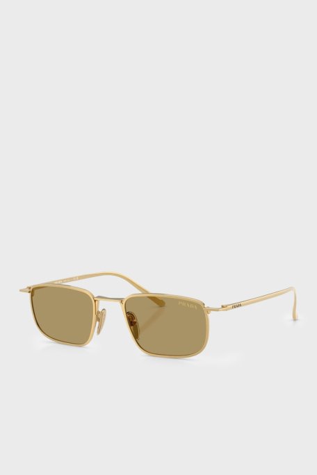 Prada Logolu Güneş Erkek Gözlük 0PRD52S 5AK70G 49 Altın - Prada