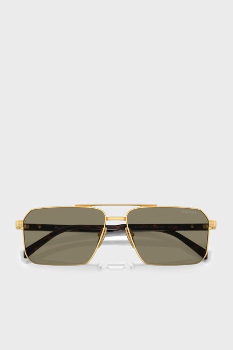 Prada Logolu Güneş Erkek Gözlük 0PRD55S 5AK90F 55 ALTIN - Prada