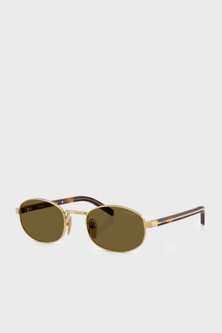 Prada Logolu Oval Güneş Kadın Gözlük 0PRB53S 5AK09Z 52 Altın - Prada