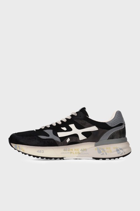 Premiata Deri Karışımlı Logolu Sneaker Erkek Ayakkabı MICK 018119 SİYAH - Premiata (1)