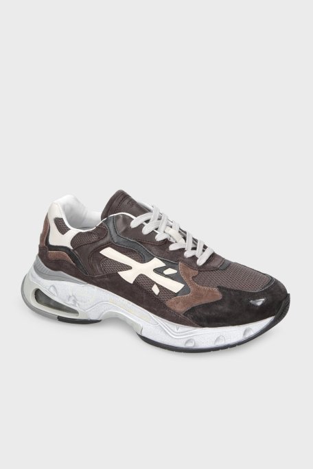 Premiata Deri Karışımlı Logolu Sneaker Erkek Ayakkabı SHARKY 320 KAHVE - Premiata (1)