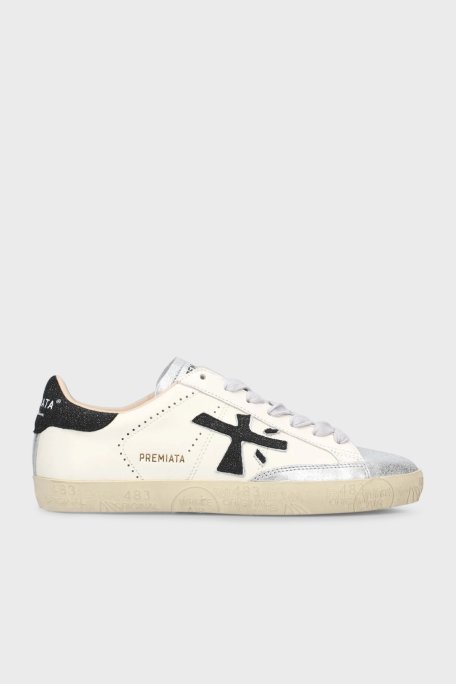 Premiata Deri Logolu Sneaker Bayan Ayakkabı STEVEND 6936 BEYAZ - Premiata