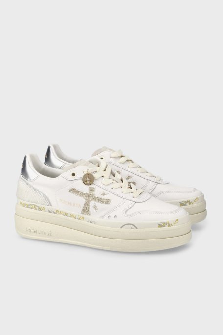 Premiata Kalın Tabanlı Deri Sneaker Bayan Ayakkabı MICOL 7750 BEYAZ - Premiata (1)