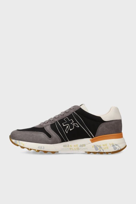 Premiata Logolu Süet Detaylı Sneaker Erkek Ayakkabı LANDER 7207 SİYAH-GRİ - Premiata (1)
