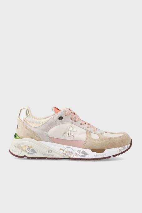 Premiata Süet Detaylı Logolu Sneaker Bayan Ayakkabı MASED 7397 BEJ - Premiata