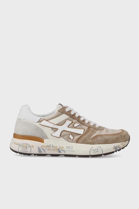 Premiata Süet Detaylı Logolu Sneaker Erkek Ayakkabı MICK 7213 BEJ - Premiata