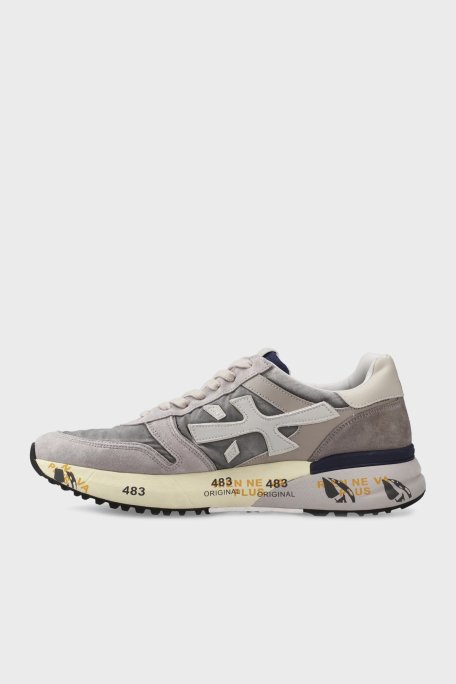 Premiata Süet Detaylı Logolu Sneaker Erkek Ayakkabı MICK 7217 GRİ - Premiata (1)