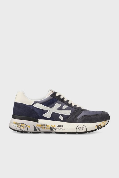 Premiata Süet Logolu Sneaker Erkek Ayakkabı MICK 7209 LACİVERT - Premiata
