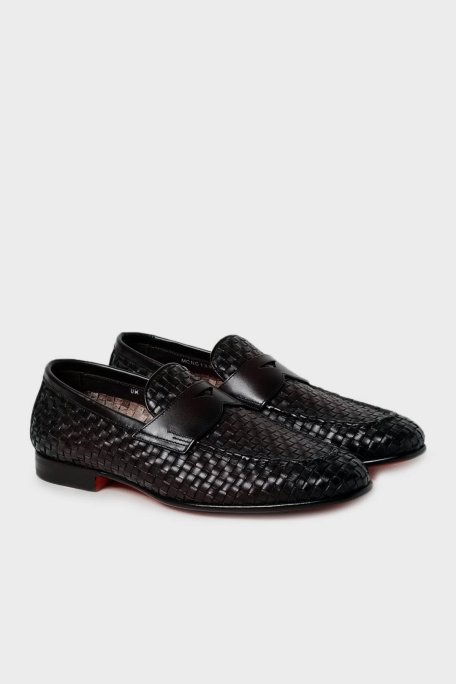 Santoni Hakiki Deri Loafer Erkek Ayakkabı MCNC13903LA3SWNCN01 SİYAH - Santoni (1)