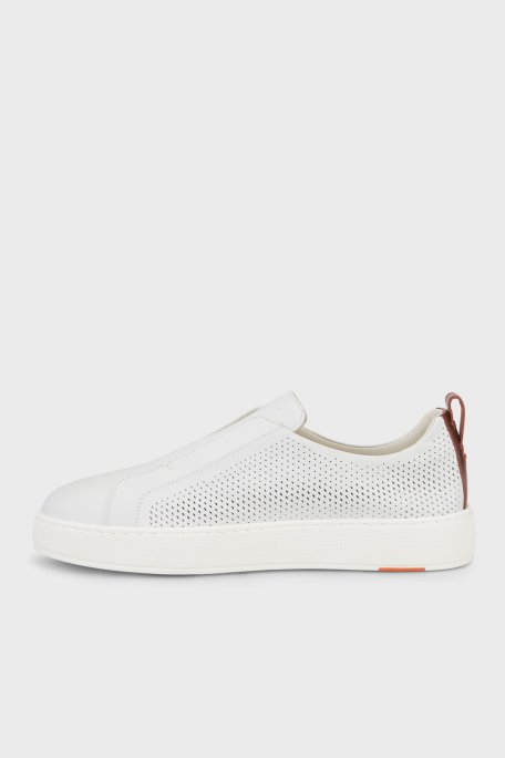 Santoni Hakiki Deri Sneaker Erkek Ayakkabı MBCD22181BARTFIDI80 BEYAZ - Santoni (1)