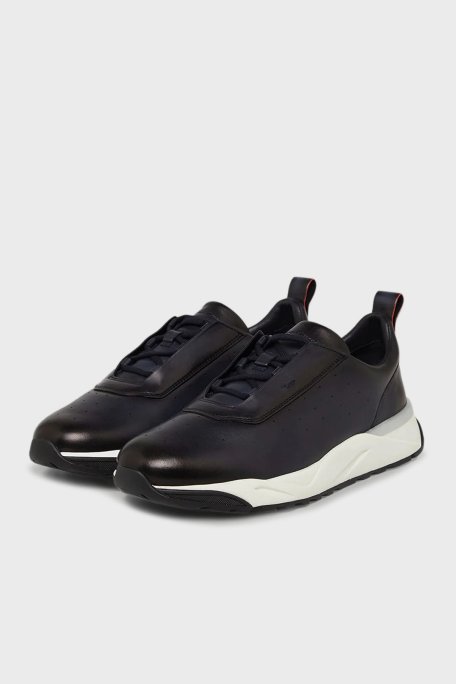 Santoni Hakiki Deri Sneaker Erkek Ayakkabı MBIM22027BINTGONU60 LACİVERT - Santoni (1)