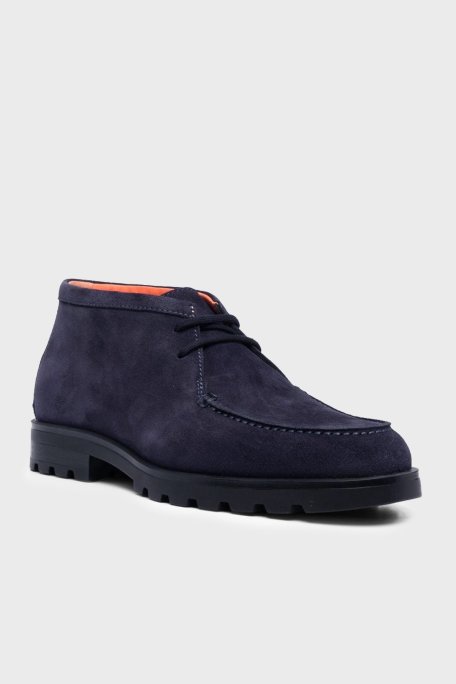 Santoni Hakiki Deri Süet Erkek Bot MGDC18609NEOBSEYU60 LACİVERT - Santoni (1)