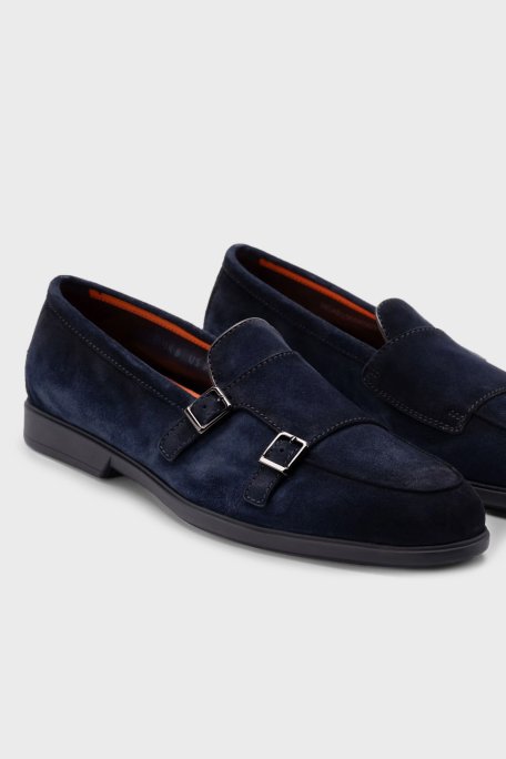Santoni Süet Kemerli Loafer Erkek Ayakkabı MGAR19006OOTSEAAU60 LACİVERT - Santoni (1)