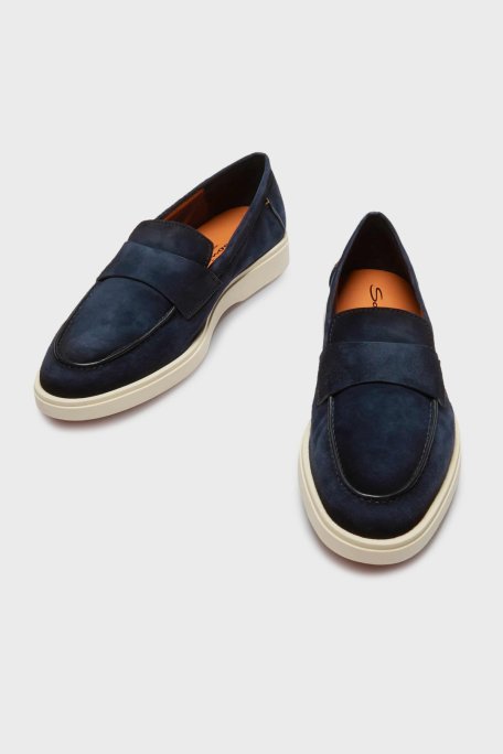 Santoni Süet Loafer Erkek Ayakkabı MGDT19051TICSEAAU60 LACİVERT - Santoni (1)