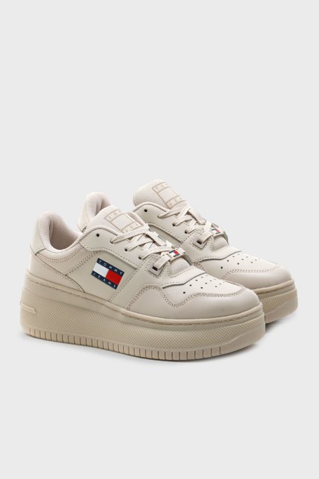 Tommy Hilfige Deri Sneaker Bayan Ayakkabı EN0EN02506 AEV BEJ - Tommy Hilfiger (1)