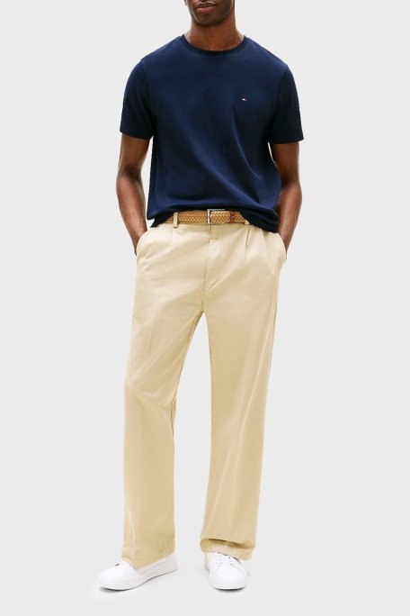 Tommy Hilfiger % 100 Pamuk Regular Fit Bisiklet Yaka Erkek T Shirt MW0MW37508 DW5 LACİVERT - Tommy Hilfiger (1)