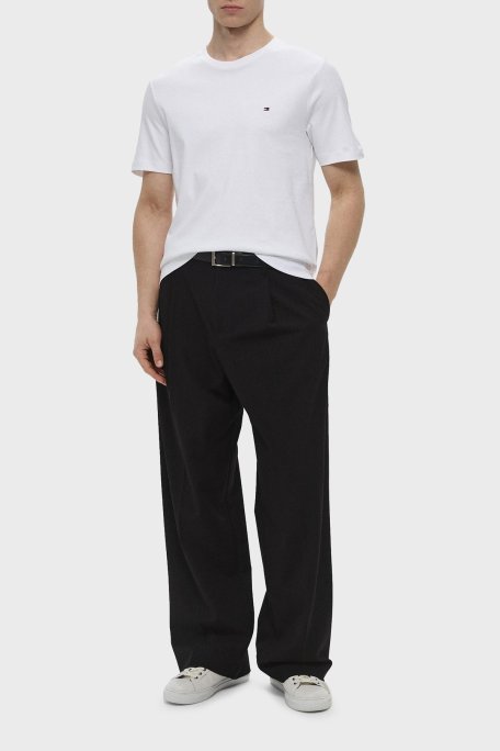 Tommy Hilfiger % 100 Pamuk Regular Fit Bisiklet Yaka Erkek T Shirt MW0MW37508 YBR BEYAZ - Tommy Hilfiger (1)