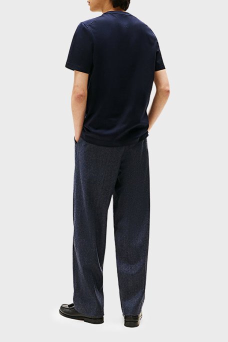 Tommy Hilfiger % 100 Pamuk Regular Fit Bisiklet Yaka Erkek T Shirt MW0MW39779 DW5 LACİVERT - Tommy Hilfiger (1)