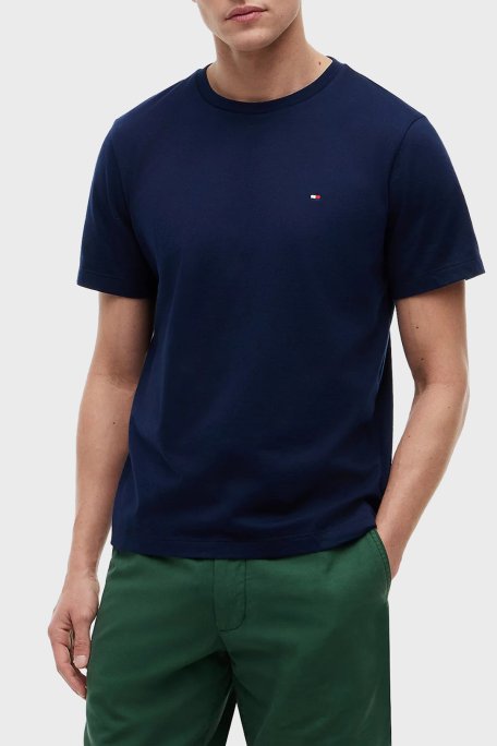 Tommy Hilfiger % 100 Pamuk Regular Fit Bisiklet Yaka Erkek T Shirt MW0MW39995 DCC LACİVERT - Tommy Hilfiger