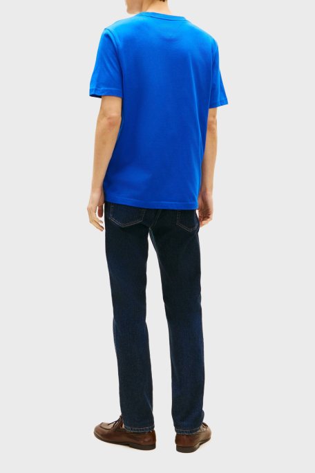 Tommy Hilfiger % 100 Pamuk Regular Fit Bisiklet Yaka Erkek T Shirt MW0MW42367 C7F MAVİ - Tommy Hilfiger (1)