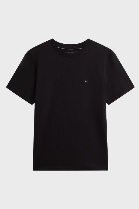 Tommy Hilfiger % 100 Pamuk Regular Fit Bisiklet Yaka Erkek T Shirt MW0MW42393 BDS SİYAH - Tommy Hilfiger