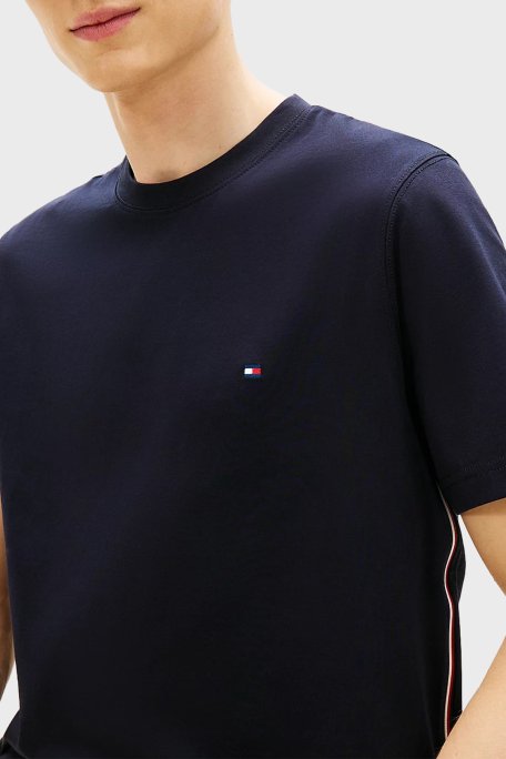 Tommy Hilfiger % 100 Pamuk Regular Fit Bisiklet Yaka Erkek T Shirt MW0MW42393 DW5 LACİVERT - Tommy Hilfiger (1)